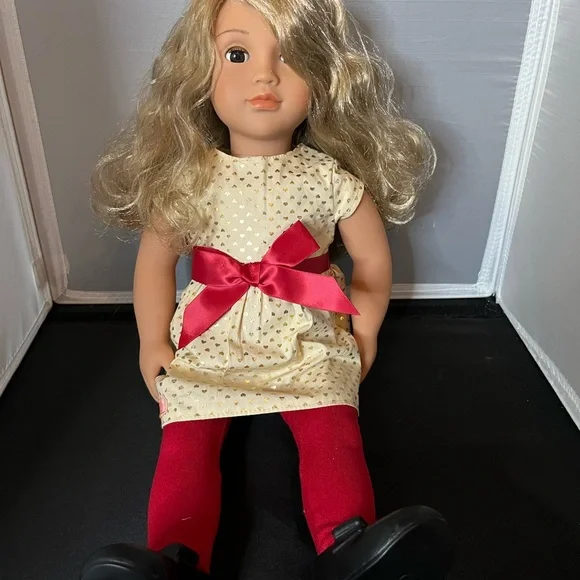 Our Generation Christmas Blonde Doll with Red Bow Dress - Picture 1 of 4